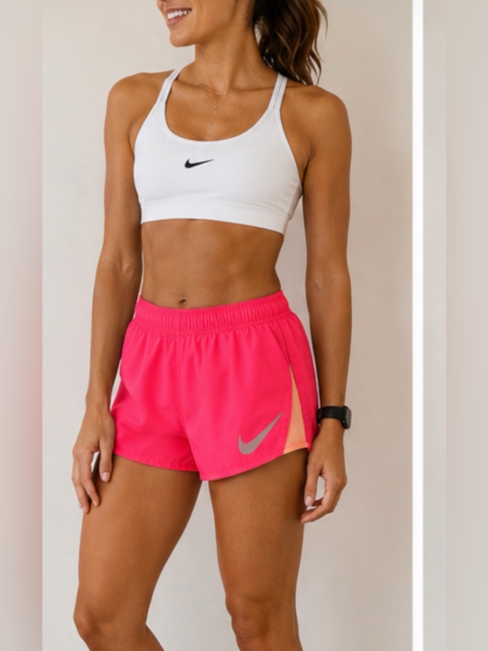 Nike Dri-FIT Tempo Running Shorts Hot Pink Peach Women’s Size M